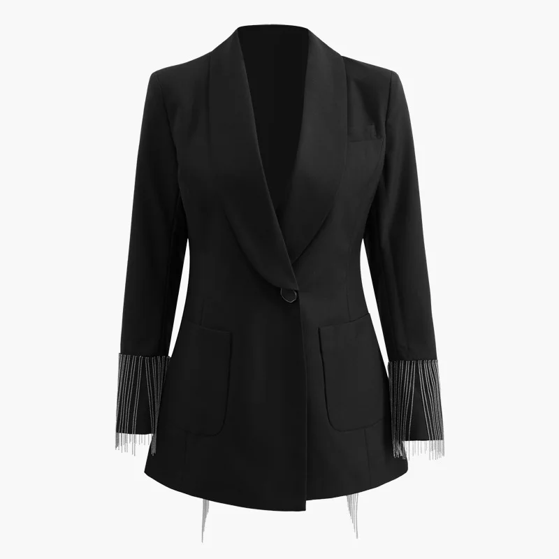 

2020 New Arrival hot selling women wholesale sexy Long Sleeve Tassel elegant Fashion blazers ladies women