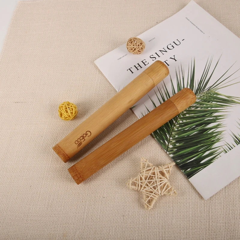 
Customized Eco friendly Biodegradable Nature Bamboo Toothbrush Tube 