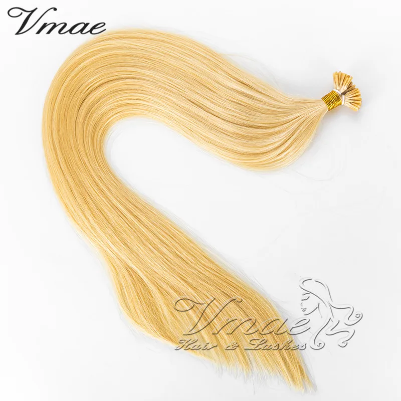 

VMAE High Quality Vrigin Blonde Hair Double Drawn Silk Straight Pre Bonded Keratin I Tip Human Hair Extension