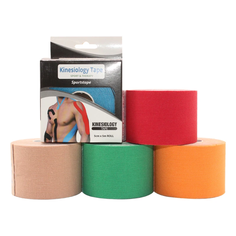 

{5 CM * 5 M}100% latex free cotton kinesiology tape relieve pain and support muscle waterproof and sweatproof, 18 colors