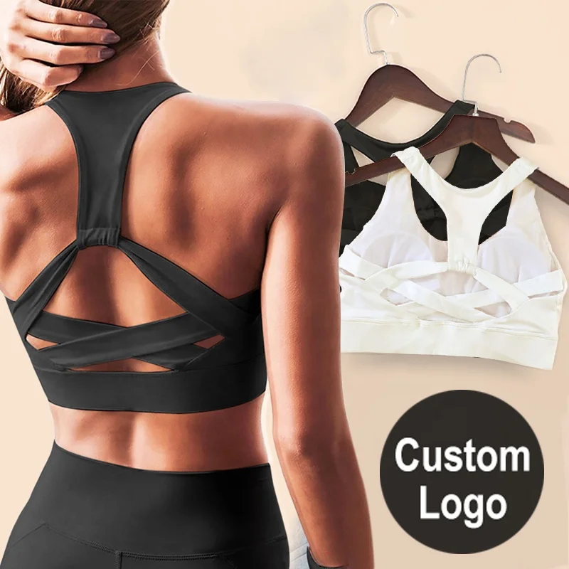 

Hollow Stretch Fit Wirefree Sujetador Deportivo Running Workout Gym Fitness Yoga Bra High Impact Backless Sports Bras For Womens
