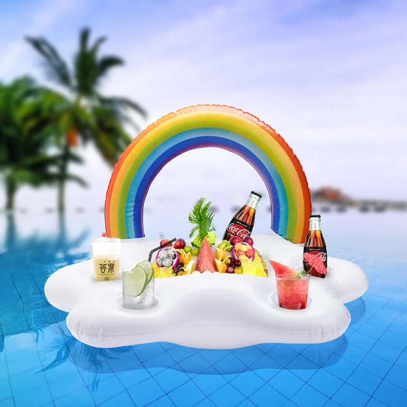 

New Arrival Inflatable PVC Beverage Boat Cup Holder inflatable pool floating tray Drink Holder Pool Float For Summer