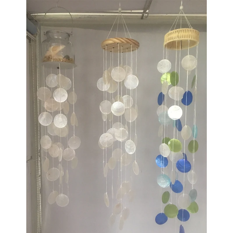 
Capiz Wind Chimes Natural material Indoor Outdoor Bell Wood Windchime Chime Wholesale OEM Customize LOGO 