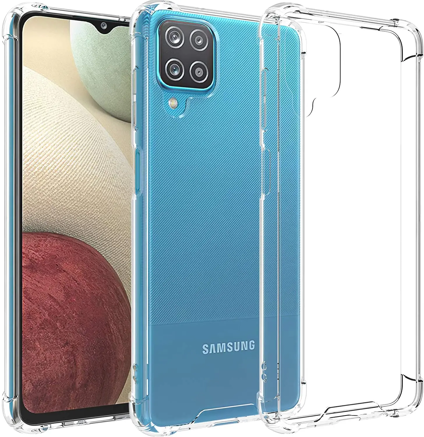 

For Samsung A12 Case, HOCAYU Amazon Flexible Tpu Clear Phone Case Cover For Samsung Galaxy A12 A32 A52 A72 Fundas Shockproof