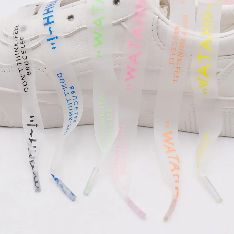 

Coolstring Laces Flat Transparent Printing Shoelace for Sneaker Waterproof Shoestring with Custom Logo for Hoodie Freeshipping, Black blue, support custom colors