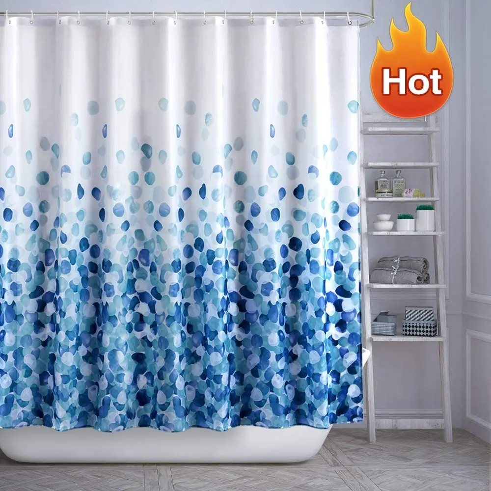 

Shower Curtain Set Bathroom Fabric Fall Curtains Waterproof Colorful Funny with Standard Size 72 by 72 (Blue), Customized printing