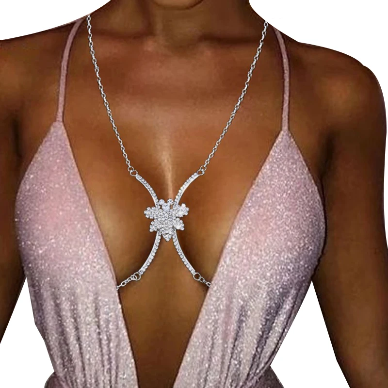 

Wholesale Honey Bee Charm Rhinestone Sexy lingerie Body Chain Women Bra Chain Chest Holder Bikini Beach Dance Body Jewelry