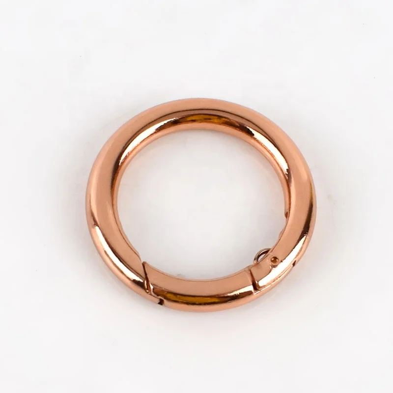 

MeeTee BD457 Bags Accessories 25mm Spring Alloy Keychain Buckles Pink Gold O Ring, Colorful