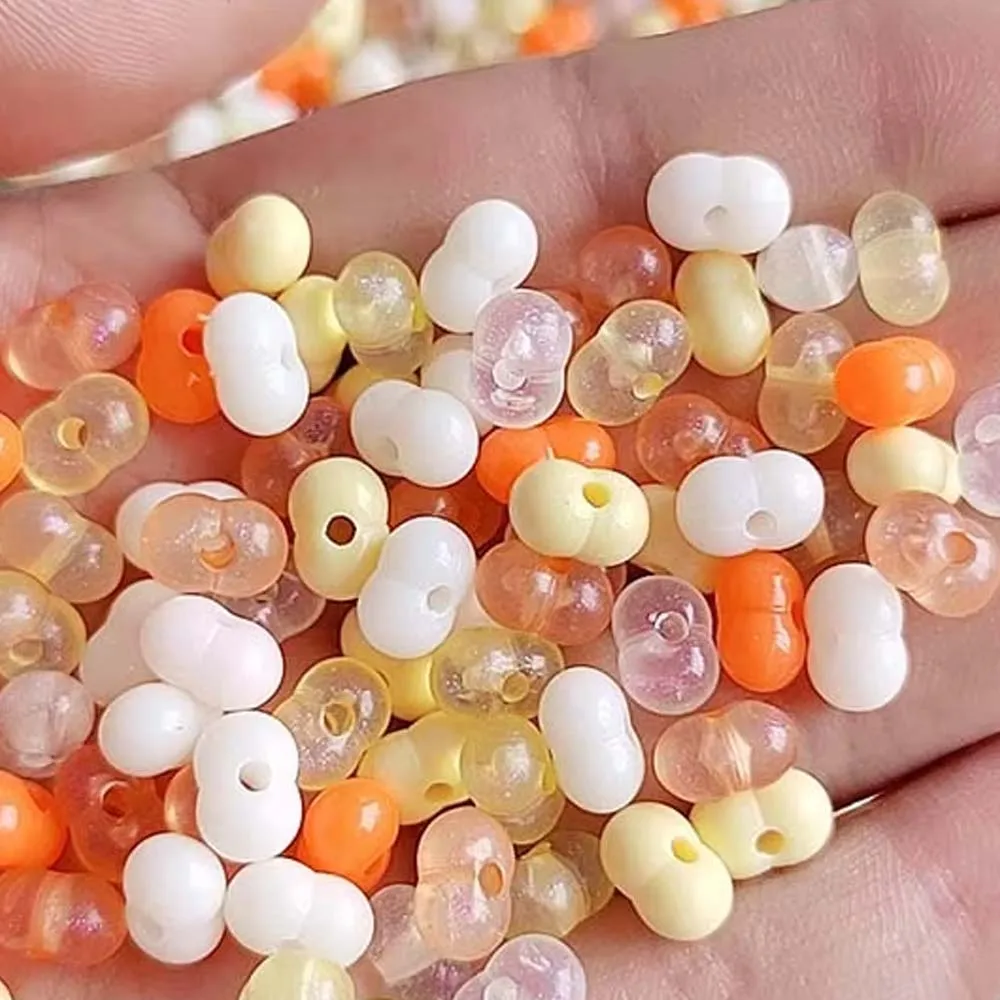 8MM Acrylic Pearl Beads 100g Resin Loose Spacer Beads Hole Jewelry Making Sewing Crafts Decoration with Pearl Peanut Style