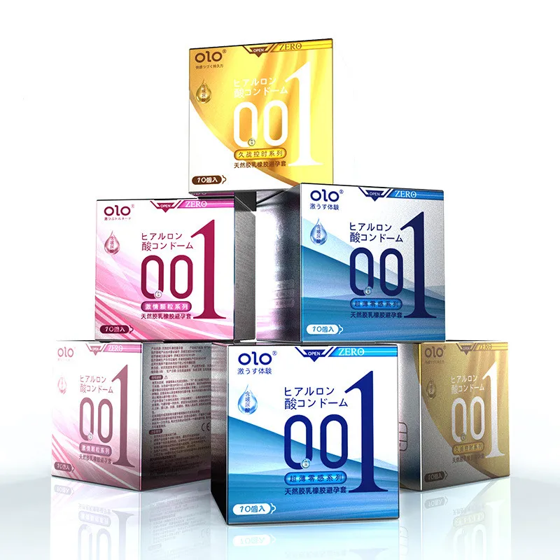 

OLO ultra-thin 001 hyaluronic acid condom moisturizing lasting latex ultra-thin condom