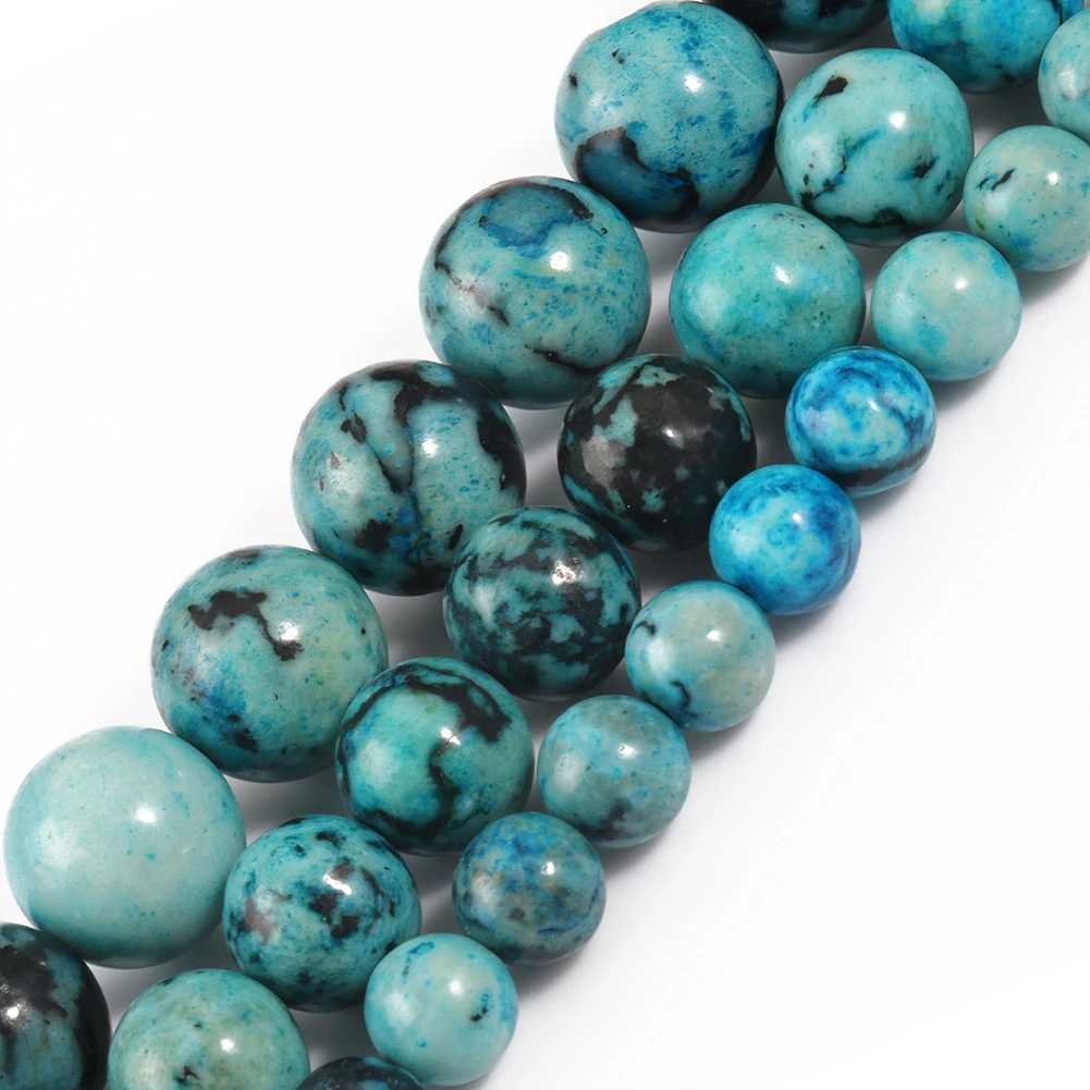 

Wholesale Round 6/8/10MM Smooth Blue Skin Howlite Turquoises Beads for Jewelry Making DIY