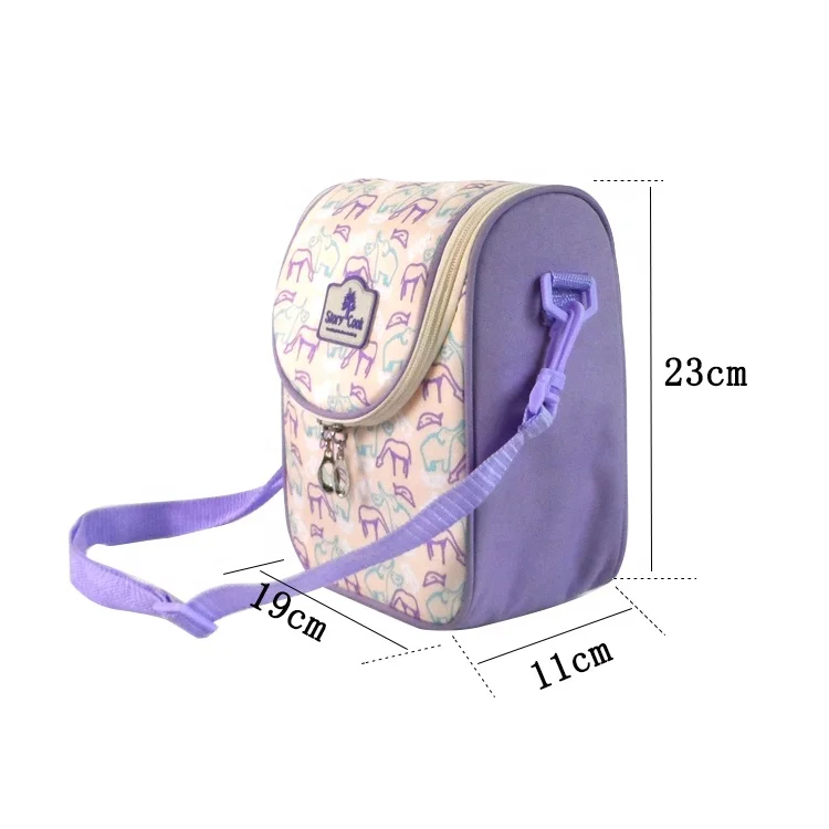 

Insulated Cooler Lunch Bag With Adjustable Shoulder Strap For Grocery, Camping, School, Purple