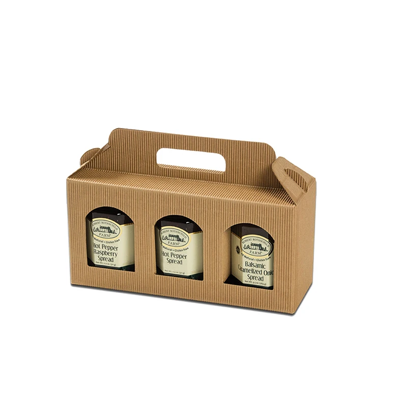 Custom Brown Kraft Paper Gift Box Jar Honey Packaging Jam Jar Gift Box ...