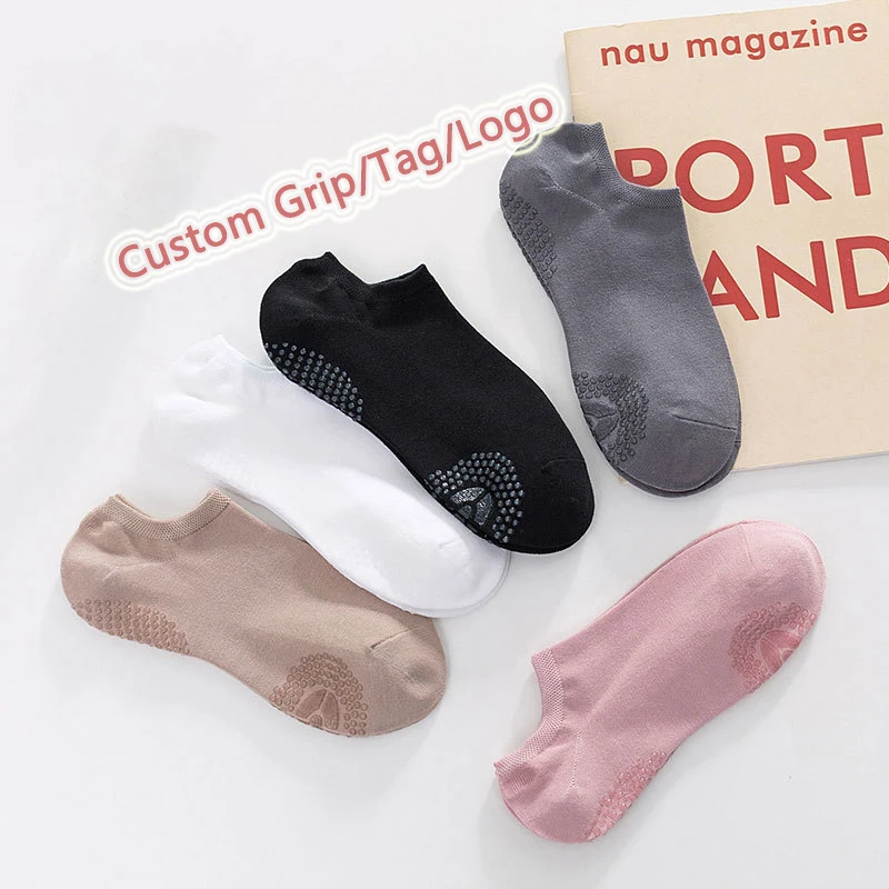Eco-Friendly Ankle Yoga Grip Socks Bamboo Fiber Cotton Anti Odor Low Cut Pilates Socks Sticky for Women Customized