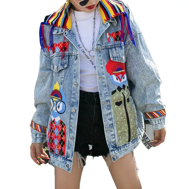 

2021 new fashion arrivel unique spring long jean custom women plus size jean jacket