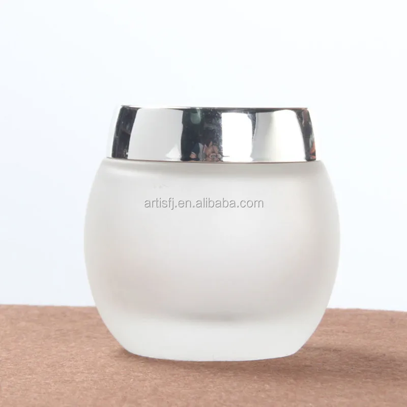 Wholesale Double Wall Thicker Cosmetic Empty Glass Jar Frosted Glass