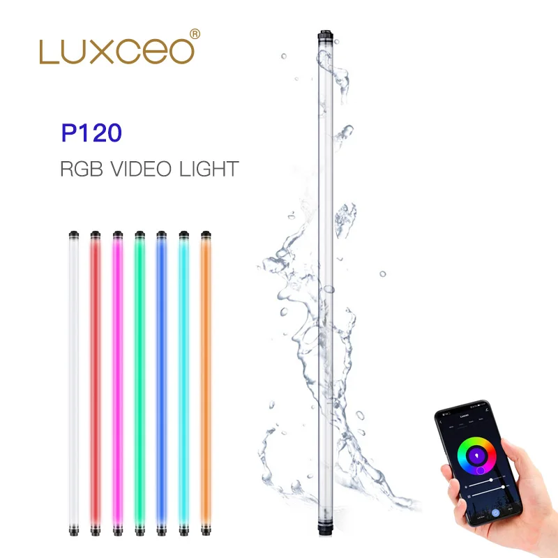 

LUXCEO P120 4dt 18W photography led strip light rechargeable battery powered led tube light waterproof rgb led video light wand