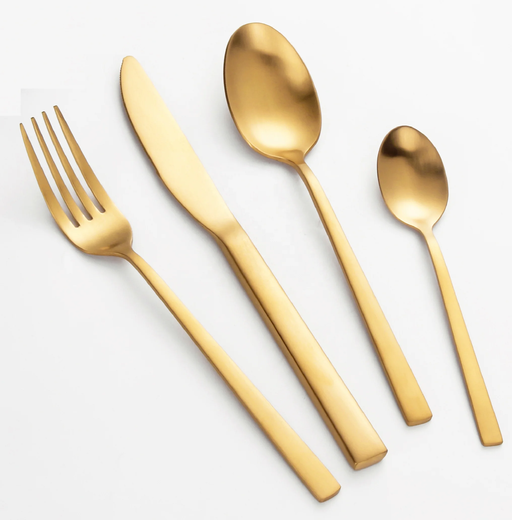 

Wedding 18/10 Stainless Steel Gold Cutlery Set Flatware Matte Polish Spoon Fork and Knife