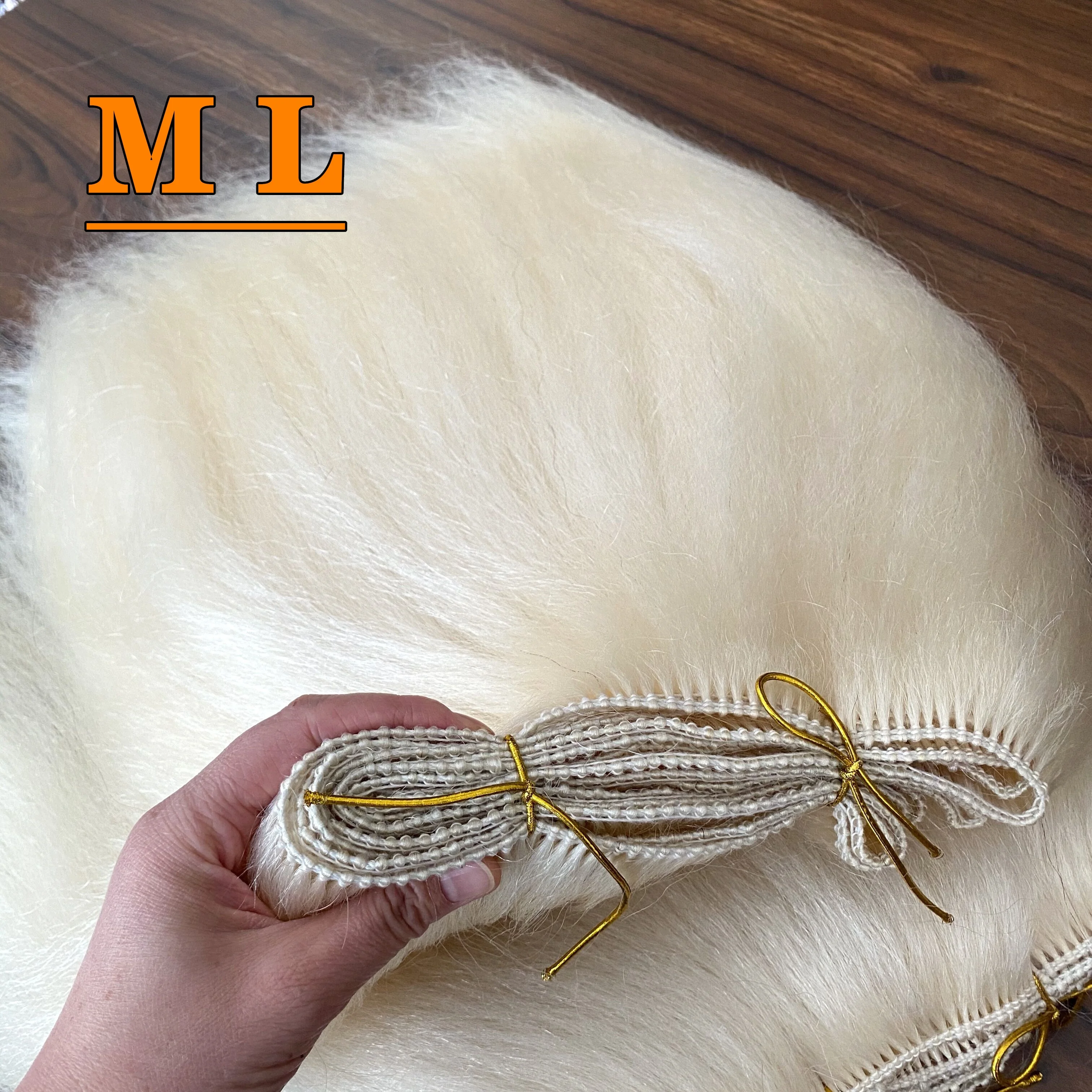 

yak Hair Extensions Yak tail hair weft natural white color straight type 20''
