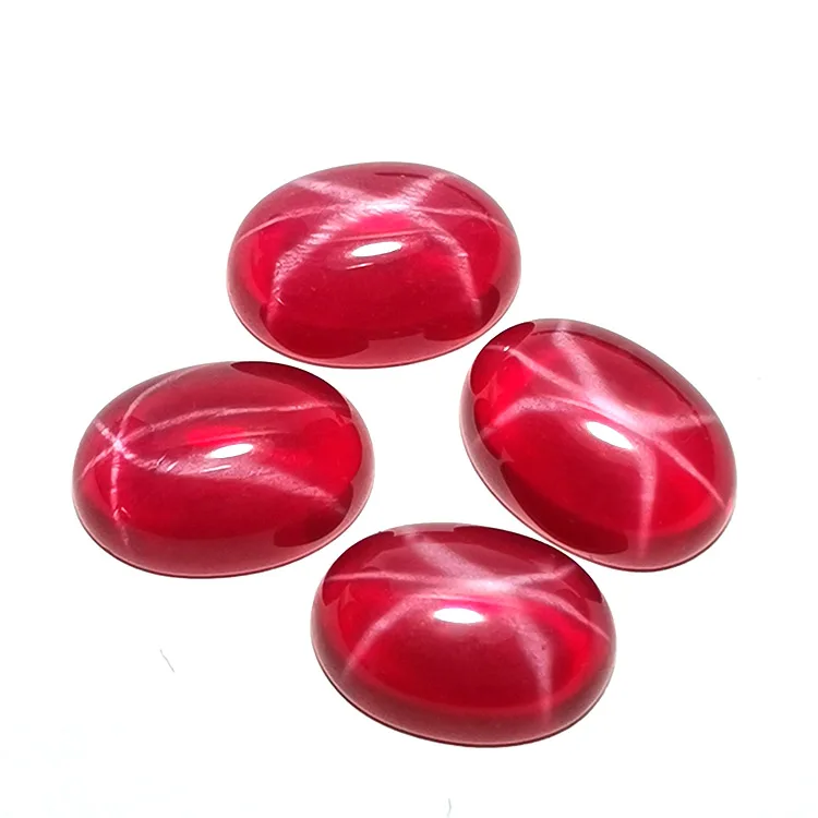 

Hot sale 8*10mm-13*18mm Oval cut flat Star Corundum stone gemstones, Red