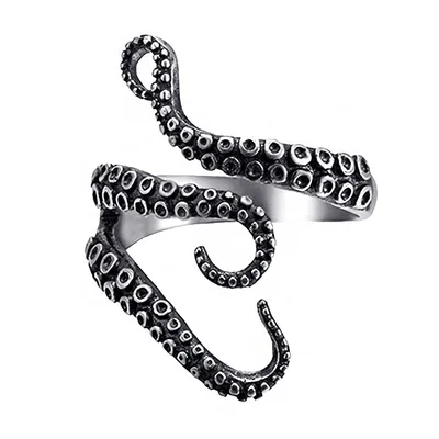 2021 Retro  Octopus Shape Ring Domineering Personality Open Adjustable Ring for Man