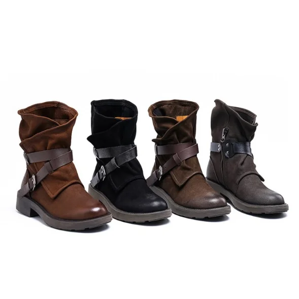 

Women's Female ladies woman Ankle Boots Shoes Winter Spring Cow Genuine Leather Lace Up Shoes Punk Plus fur warm casual Boots