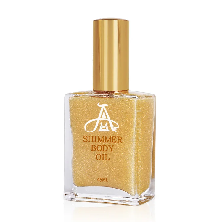

AH Amazon Hot Moisturizing Shimmering Body Oil Golden Bronzer Glow Body Glitter Shimmer Highlight Spray, Gold