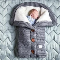 

Popular High Quality Button Winter Warm Knitted Newborn Infant Baby Sleeping Bag