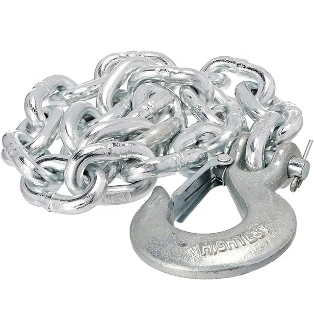

15000lbs Safety Chain with Clevis Style Slip Hook, Sliver