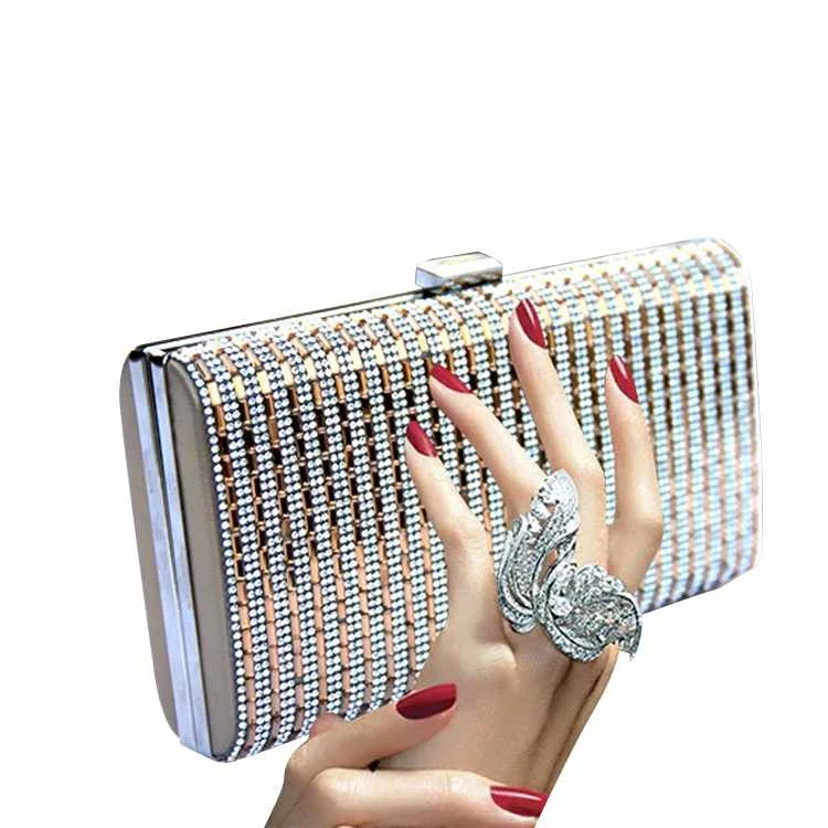 

2020 Trendy Fashion Evening Lady Handbags Bag Glass Diamond Sparkly Purse Clutch, Can be customized