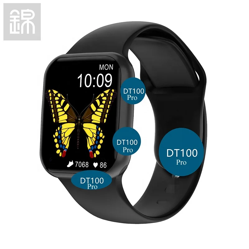 

JY-Mall DT100pro Smart watch 1.75inch HD Borderless Full Screen Design IP68 Femaie Menstrual Cycle Health Monitor Sport Bracelet, 4colors