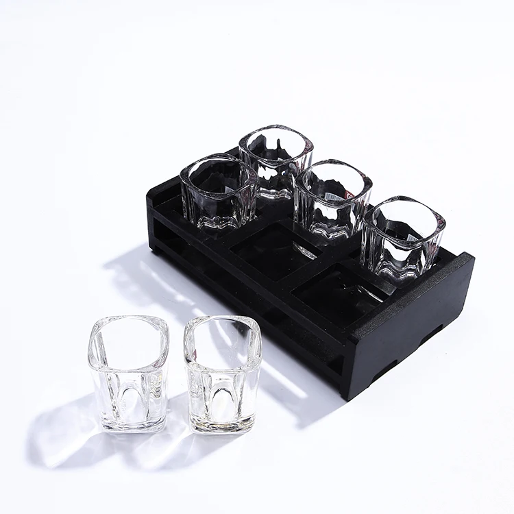 

2oz Mini Square Shot Glasses Spirits Wine Glass Cup For Bar, Clear