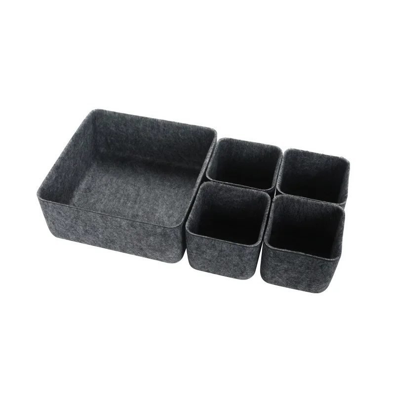 

Creative Home 5-piece felt set Organizer environmentally friendly felt storage box Desktop storage box