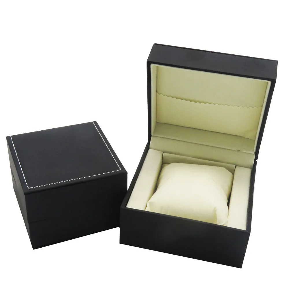 

custom black leather jewellery container wholesale bracelet watch box case