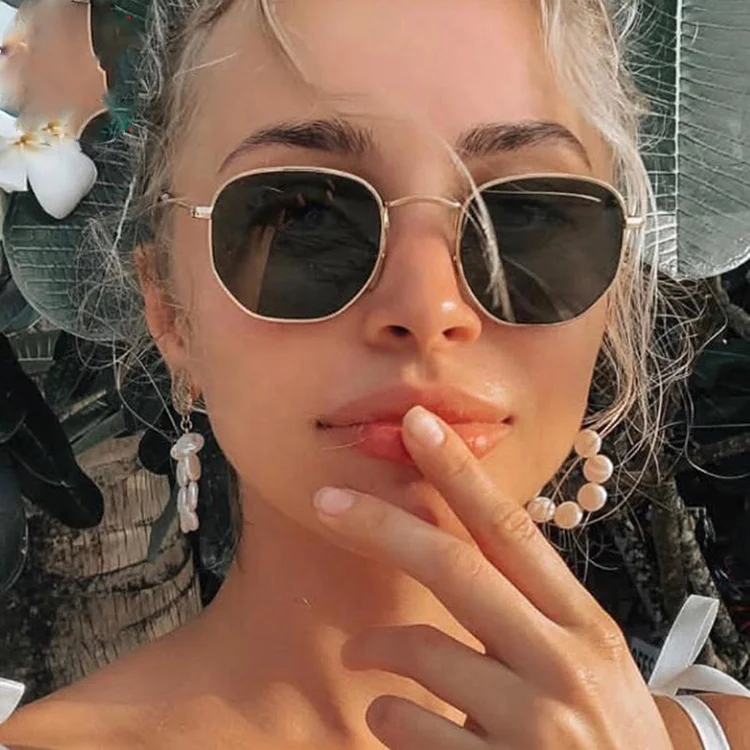 

2020 Polygon Sunglasses Trendy Metal Frame Polarized Sunglasses Men Women, Mix color