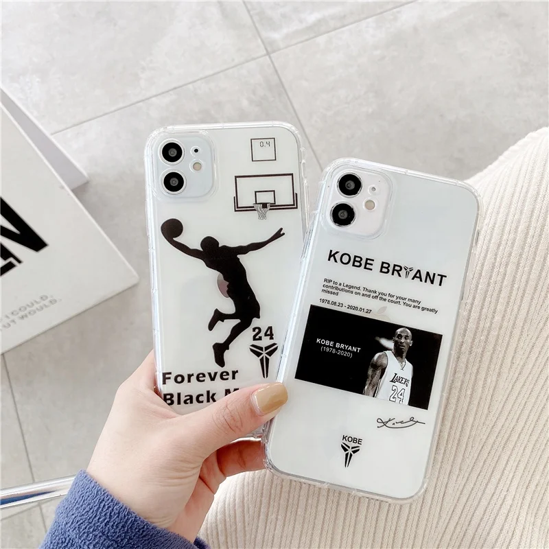 

2021Tribute to Kobe cool pattern shockproof mobile phone case for iPhone X 7 8 11 12, 2 colors