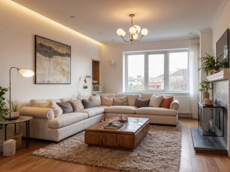 DIY lighting project enhancing living room ambiance