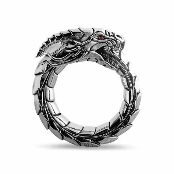 

Immortality Dragon Myth Jewelry Accessories Stainless Steel Silver Men Ring