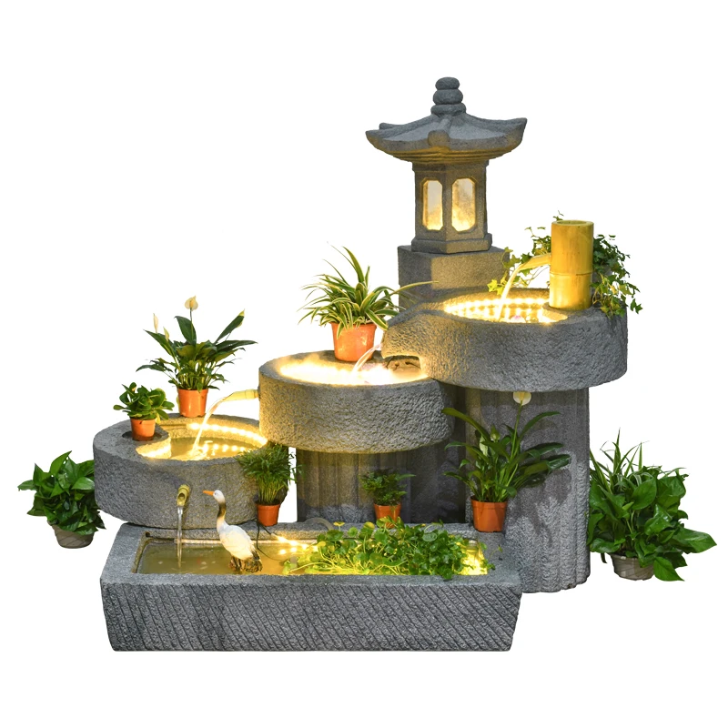

Large size water fountain garden decor waerfall casade