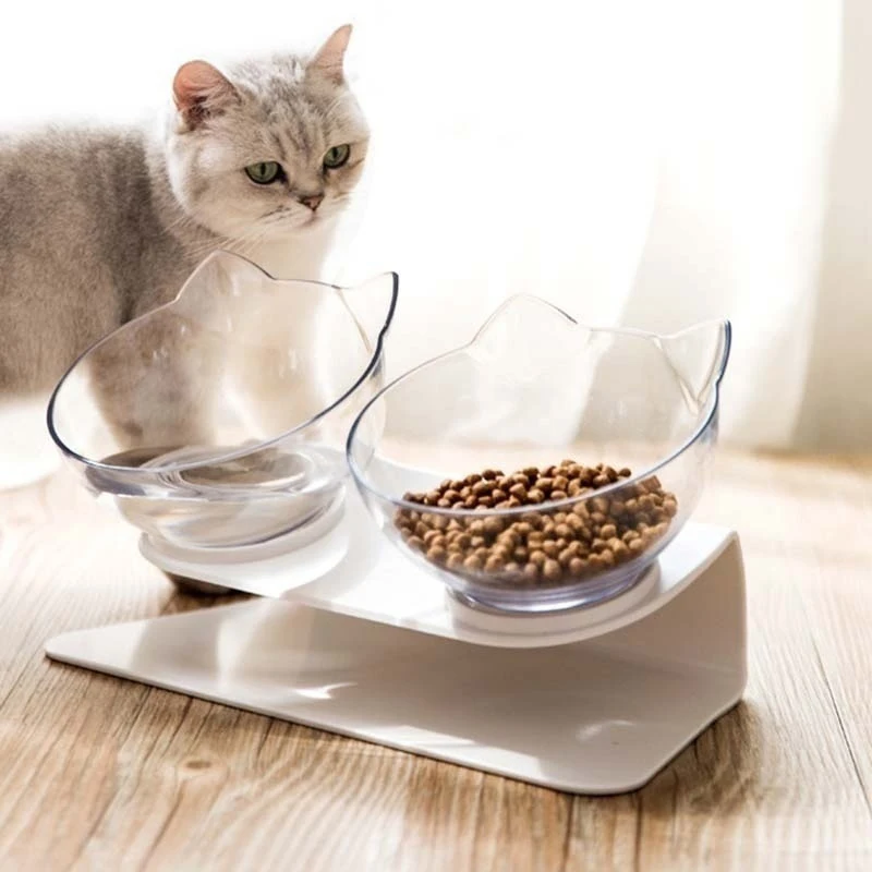 

Double Walled Feeding Bowl For Pet, Black/white/transparent