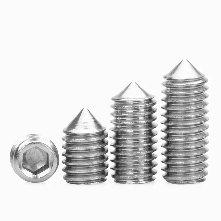 
DIN 914 304 Hex Socket cone Set Screw With Taper Point 