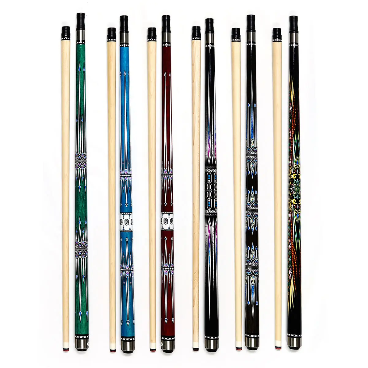 New  Premium Quality Maple  Wood 1/2  Billiard Cue 57 Inch Length 13mm Tip with Cue Joint Protector