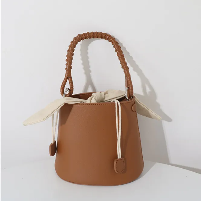 

luxury elegant bucket shape woman bags wholesale fashion summer trendy vegan leather handbags for women