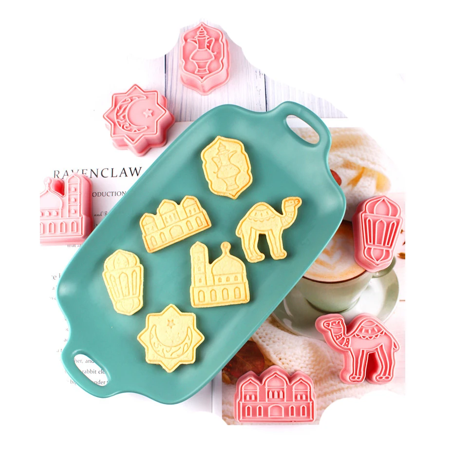

Yiwu Bobao 6pcs Arabic type Muslim mosque camel moon star teapot shape DIY clay icing cookie biscuit plunger cutter molds