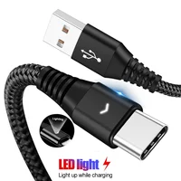

EONLINE Fast Charging Led Light Cable Cord for Xiaomi Mi 9 9T Samsung Galaxy A80 A50 M40 S10+ Cavo Usbc Kabel Type C Cable