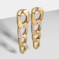 

Barlaycs 2020 Fashion Vintage Designer Gold Plated Crystal Rhinestone Chain Dangle Earrings for Women Jewelry