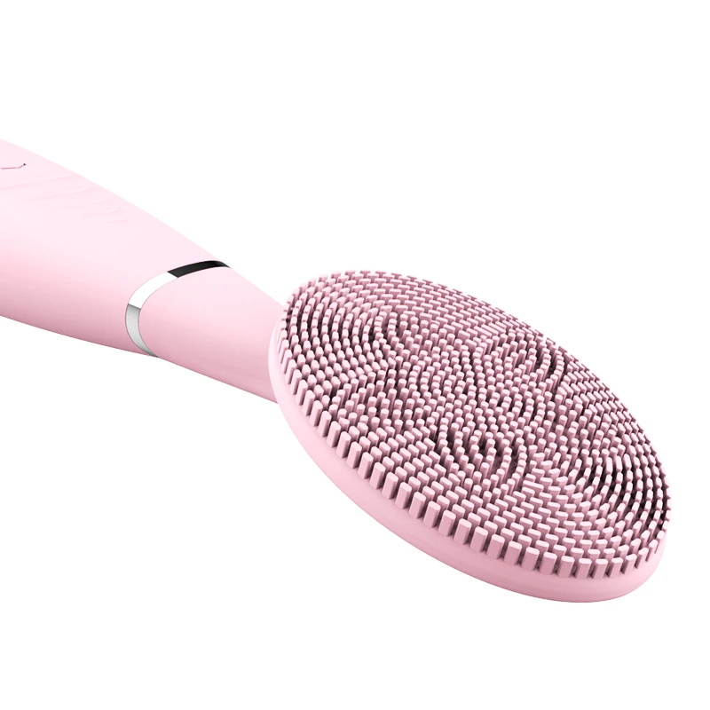

Personal Care Facial Silicone Brush Cleansing Cleanser Electric Double-Sided Skin Care Tool Sonic Silicon Face Scrubber, White pink blue