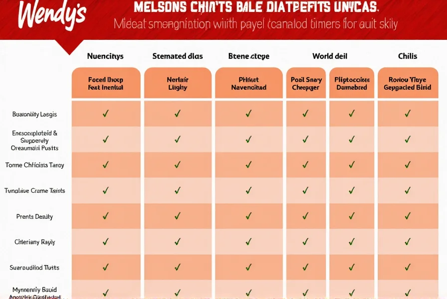 Nutritional comparison chart showing Wendy's chili versus competitors