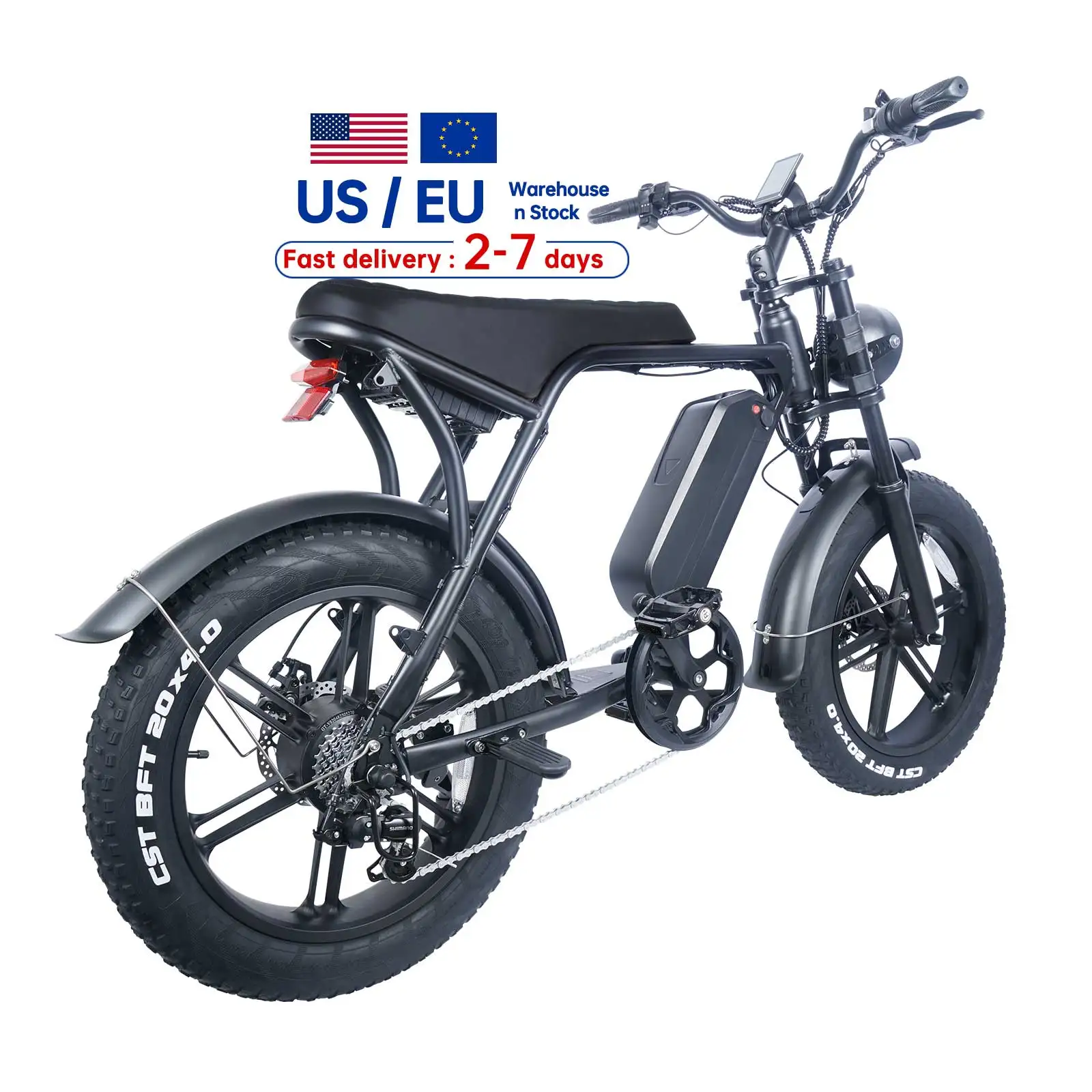 

EU UK USA Warehouse Stock V8 Electric Bike 750w 20inch Fat Tire E-bike Fatbike Electrische 250w Urban Electric Bicycle Adult 48V