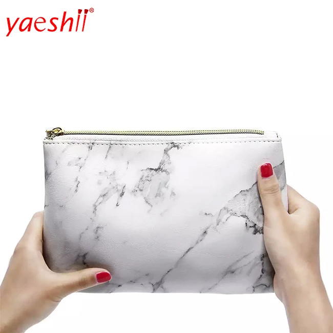 

Yaeshii Marble Waterproof Makeup Bags Makeup Organizers, White